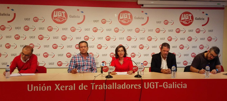 Rueda de prensa del Comité de empresa del 061 en la sede de UGT en Santiago.