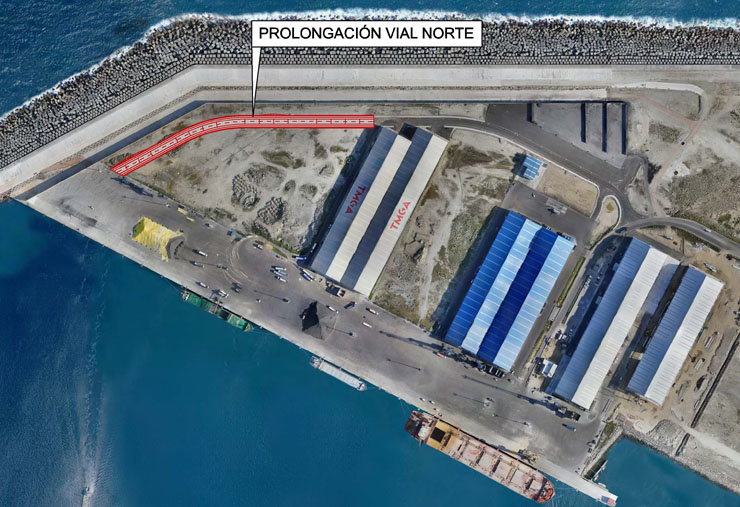 Infografía del nuevo vial norte en Punta Langosteira.