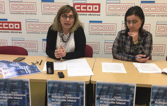 Maica Bouza, secretaria de Emprego e Previsión Social, e Silvia Parga, economista de CCOO.