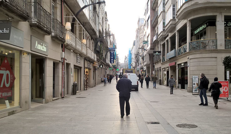 Calle comercial en Vigo.