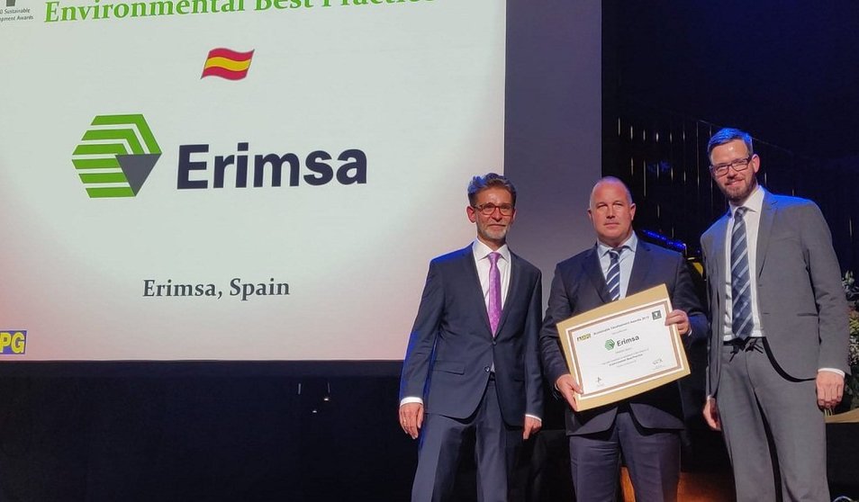 Erimsa recibió en un acto en Bruselas dos primeros premios de la Asociación Europea de Áridos.