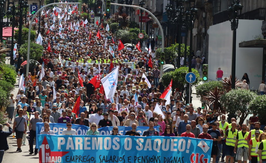 Manifestación da CIG en Vigo neste Primeiro de Maio.