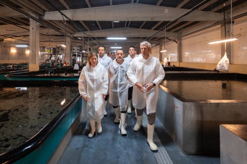 El presidente de la Xunta y el nuevo conselleiro do Mar visitaron las instalaciones de Stolt Sea Farm en Cervo.