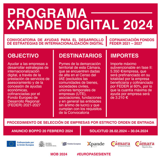 Cartel del Programa Xpande Digital 2024.