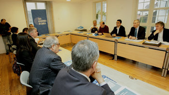 Reunión del conselleiro de Economía con miembros del Foro Económico de Galicia.