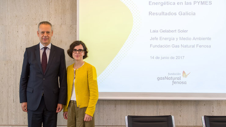 Manuel Fernández Pellicer y Laia Gelabert presentaron el 9º Índice de Eficiencia Energética. /P.CANDAMIO.