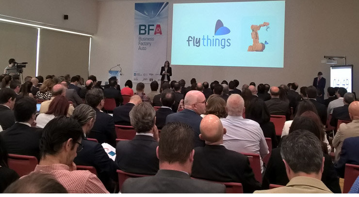 Intervención de Flythings durante el acto de presentación de los proyectos de la Business Factory Auto el pasado mes de junio.