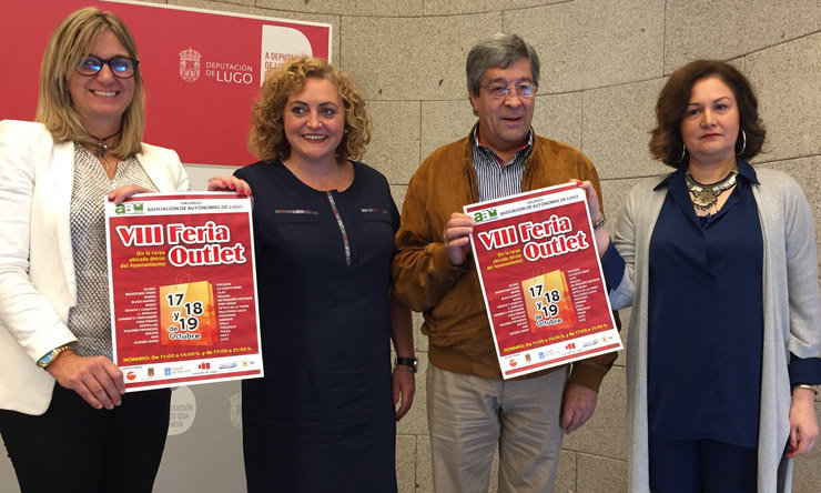 Ana Prieto, Sonsoles López, José María Seijas y Marta López presentaron la 8ª Feira Outlet.