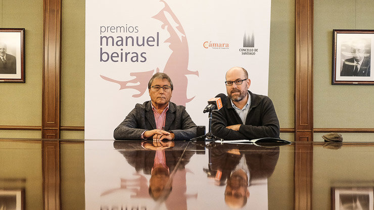 Evaristo Rodríguez e Martiño Noriega presentaron o Premio Manuel Beiras.