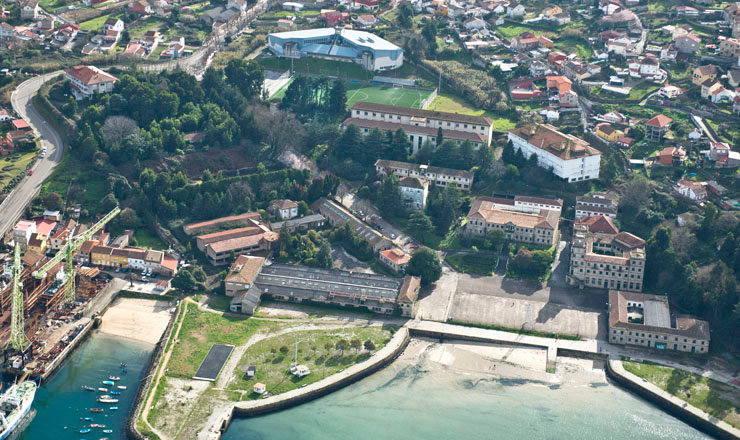 Vista aérea de las antiguas instalaciones de la ETEA en Vigo./A.LUBIÁN.