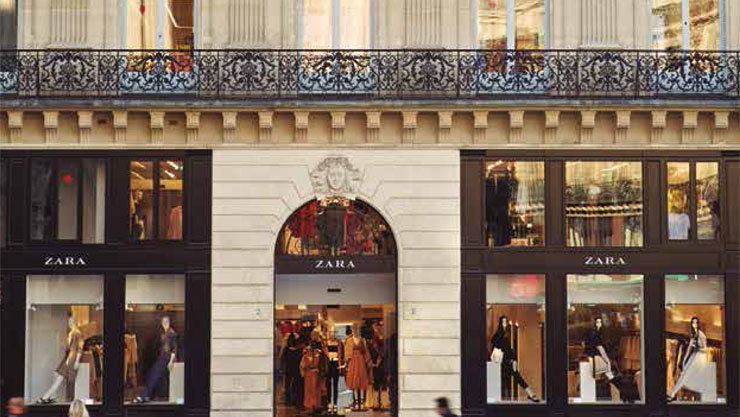 Fachada de Zara Opera, en Paris.
