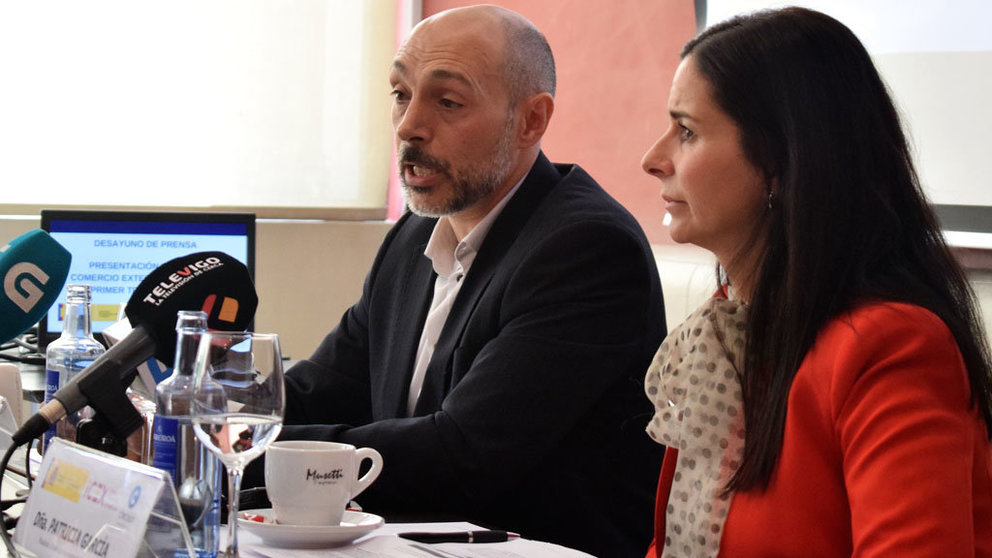 Sergio Prieto y Patricia García analizaron los datos del comercio exterior de Galicia, en una comparecencia en Vigo.