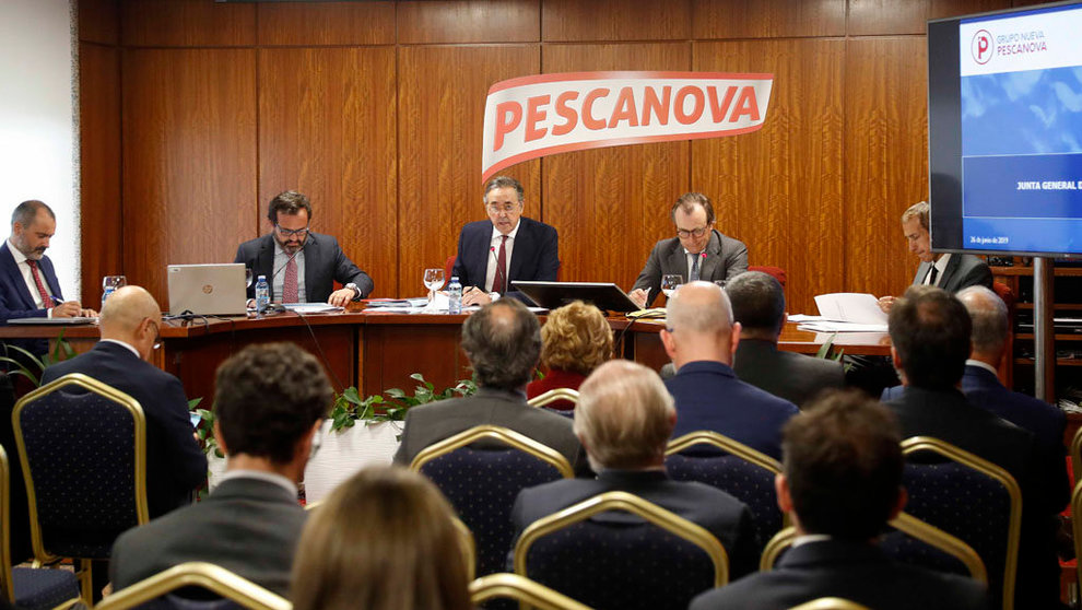 Junta de socios de Nueva Pescanova, celebrada en su sede de Chapela.