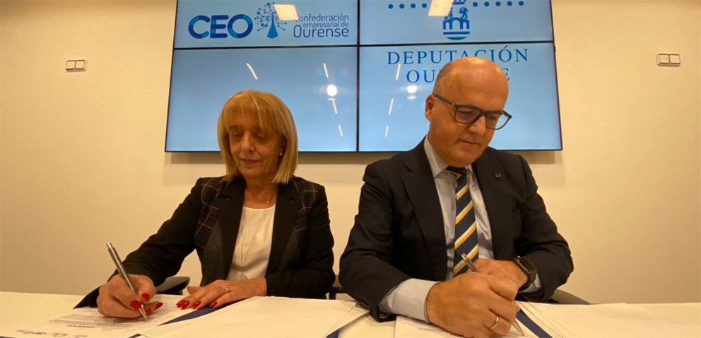 Marisol Novoa, presidenta de la CEO, y Manuel Baltar, presidente de la Diputación de Ourense.