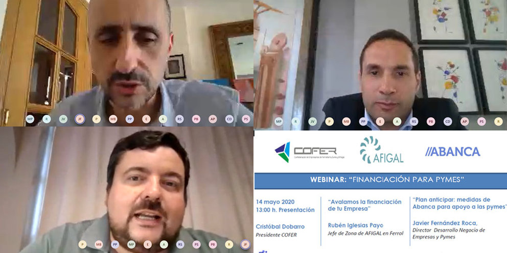 Rubén Iglesias, Javier Fernández, y Cristobal Dobarro, en un momento del webinar.