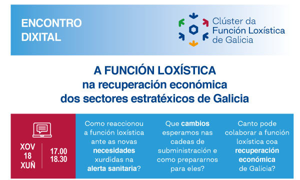 Imagen del webinar organizado por el Clúster da Función Loxística de Galicia.