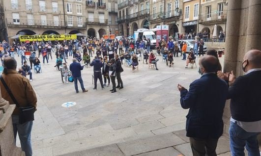 Protesta de los hosteleros ourensanos por las restricciones aprobadas por la Xunta./CONCELLO OURENSE.
