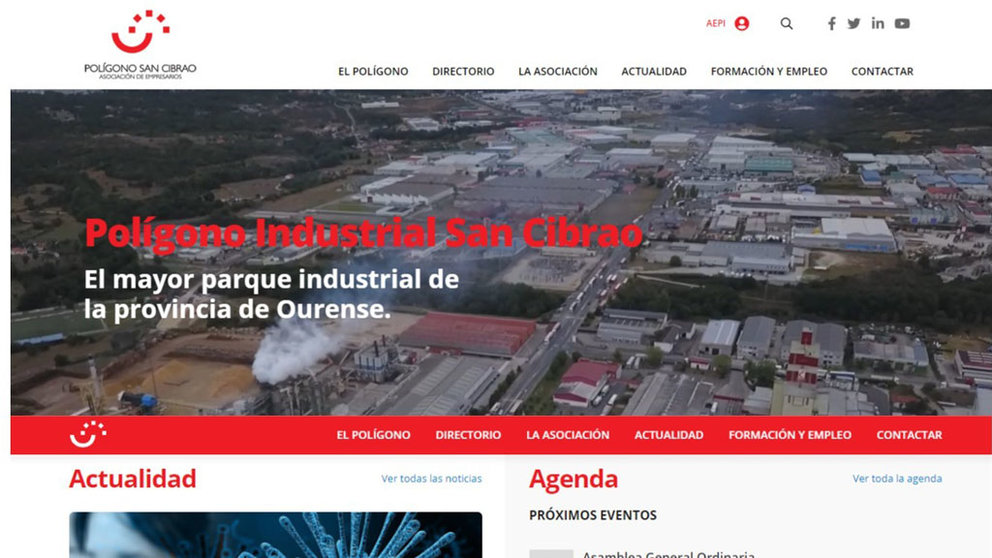 Nueva web de la Asociación de Empresarios del Polígono de San Cibrao.