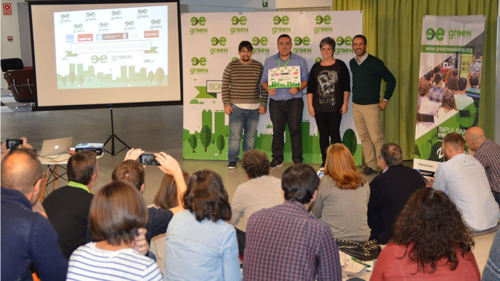 Imagen de los ganadores del Greenweekend celebrado en 2017 en A Coruña.