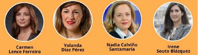 Carmen Lence, Yolanda Díaz, Nadia Calviño e Irene Souto forman parte de las Top 100 mujeres líderes de España.