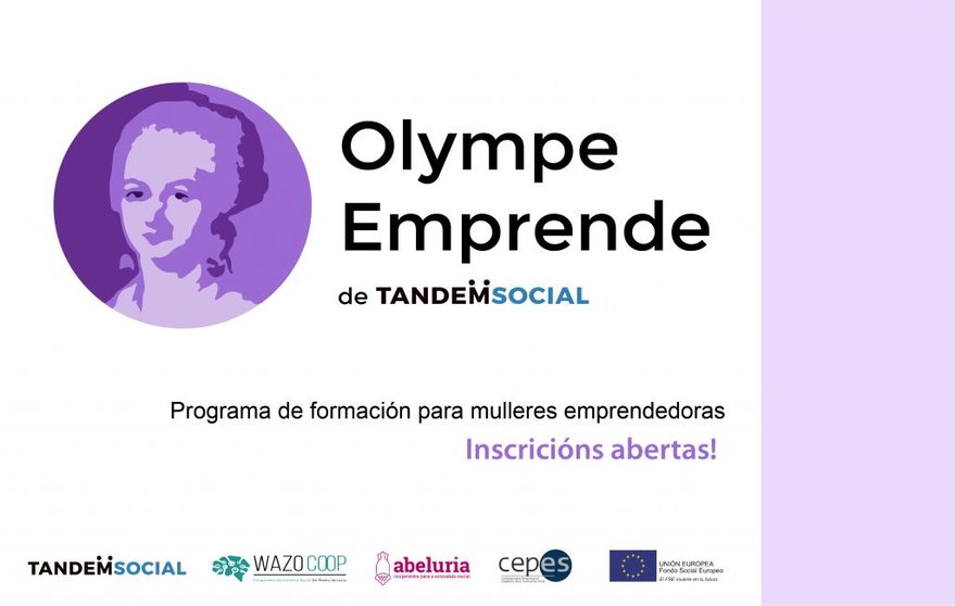 Tandem Social, Abeluria e Wazo Coop convocan o programa Olympe Emprende.