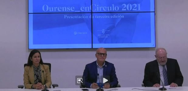 Patricia García, Manuel Baltar y Manuel Rodríguez presentaron la nueva propuesta de 'Ourense_enCírculo'.