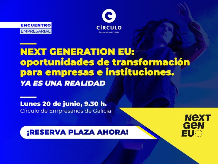 Cartel de la jornada "Next Generation EU".