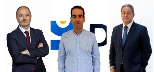 David Regades delegado del Estado en la Zona Franca de Vigo, Brais Méndez, CEO de Docuten y Tino Fernández presidente de Altia.