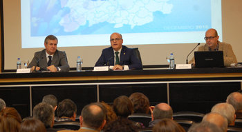Rodríguez, Baltar y Mazaira en la presentación del Observatorio Económico de la Provincia de Ourense