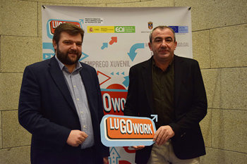 El diputado Álvaro Santos y el presidente de la Diputación de Lugo, Darío Campos, presentaron Lugowork.