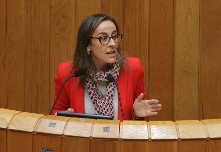 La conselleira Ethel Vázquez en el Parlamento./C.P.