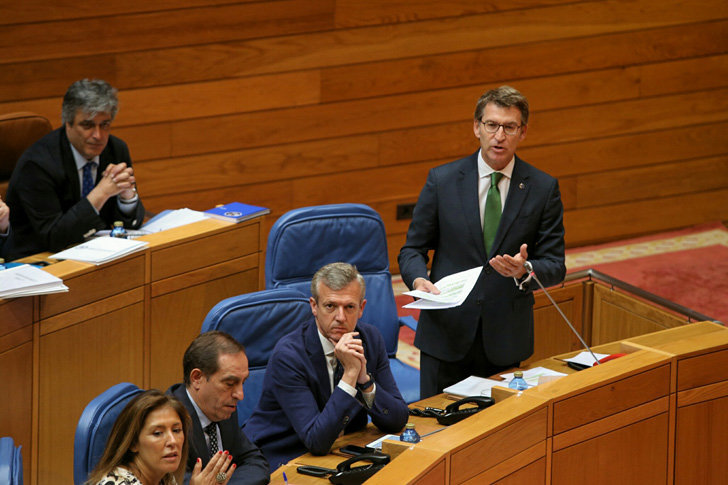 Intervención del presidente de la Xunta en el Parlamento gallego./X.C.
