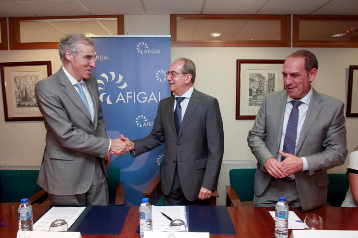 Los conselleiros de Economía, Emprego e Industria, y de Facenda, presentaron el acuerdo con Afigal./M.F.
