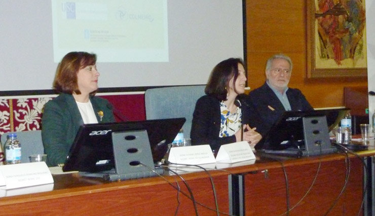 De esquerda a dereita, Susana López, Silvia Moscoso e Luis Caramés. Foto: Facultade de Relacións Laborais