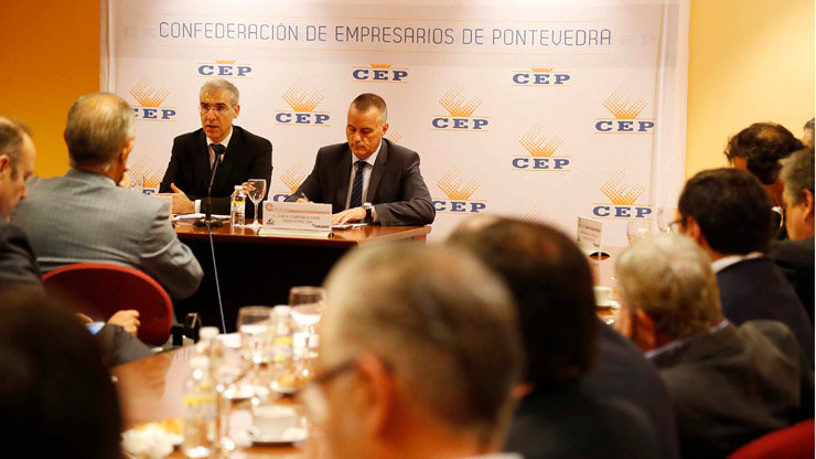 Francisco Conde y Jorge Cebreiros en el Desayuno CEP Actualidad Empresa.