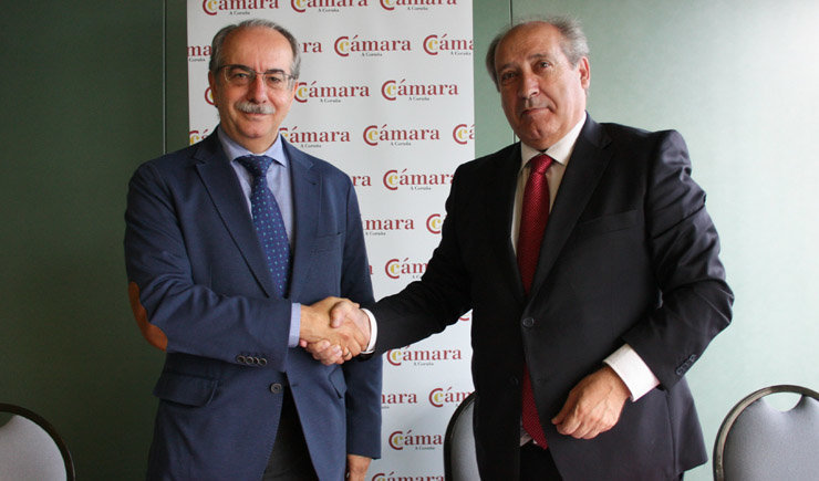El presidente de la Cámara de A Coruña junto al alcalde de Cerceda.