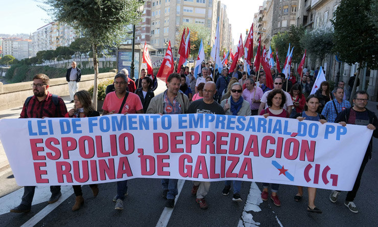 Mobilización da CIG en Vigo contra a Lei de fomento empresarial.