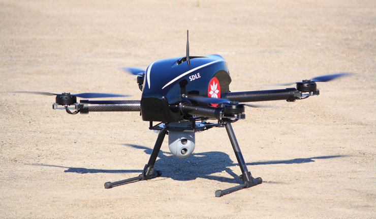 Modelo de dron fabricado por SDLE./J.VARGAS.