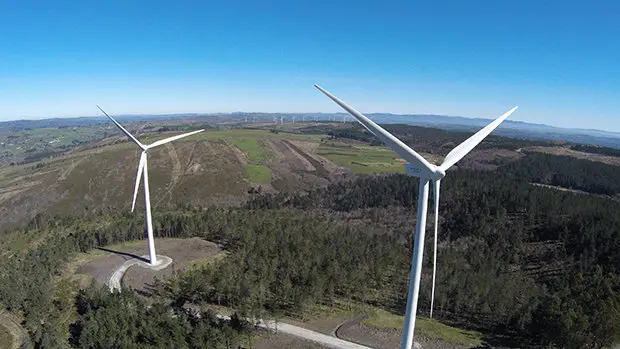 Un parque eólico en Galicia.