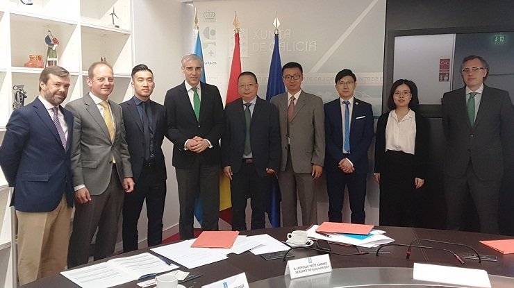 El conselleiro de Economía estuvo acompañado por directivos del Igape en su reunión con los representantes de la provincia china de Zhejiang.
