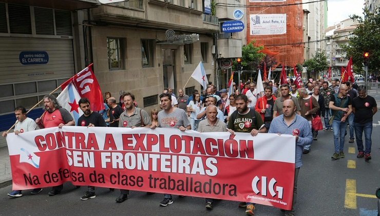 Manifestación de delegados da CIG en Ourense.