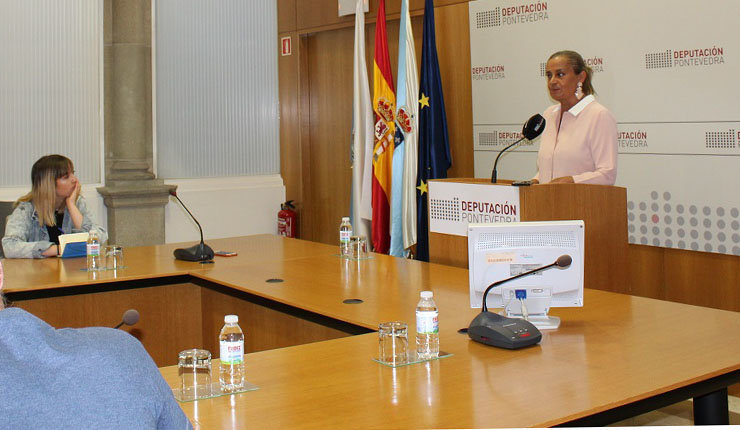 Carmela Silva, na rolda de prensa trala Xunta de Goberno da Deputación de Pontevedra.