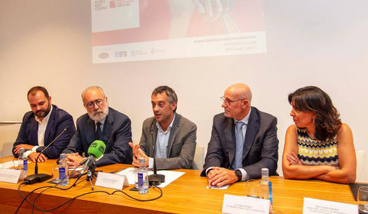 Bernardo Rodríguez, Mariano Gómez-Ulla, Xulio Ferreiro, Carlos Grau y Mar Pereira presentaron la I Mobile Week Coruña.