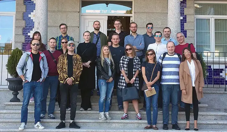 Grupo de sumilleres polacos que participan en la misión inversa en Rías Baixas.