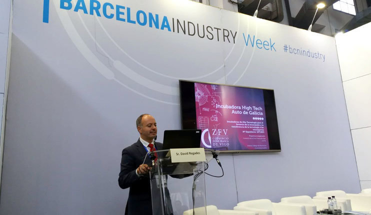 David Regades en su intervención en la jornada sobre incubadoras de alta tecnología celebrada en la Barcelona Industry Week.