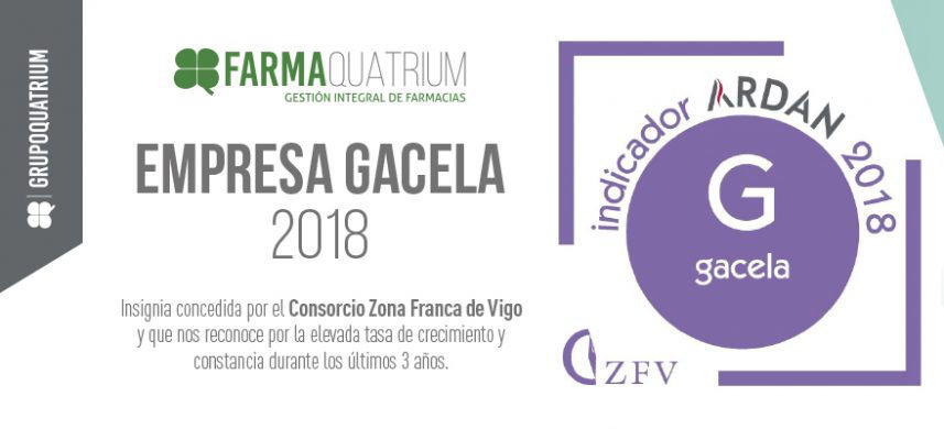FarmaQuatrium recibió el indicador Ardán &#34;Empresa Gacela 2018&#34;.