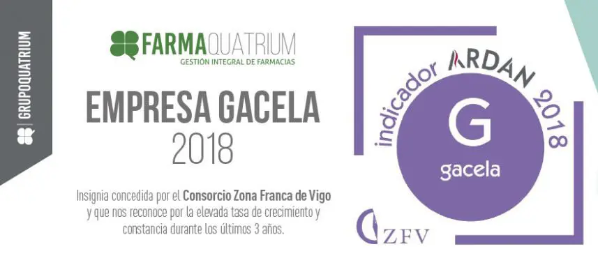 FarmaQuatrium recibió el indicador Ardán "Empresa Gacela 2018".