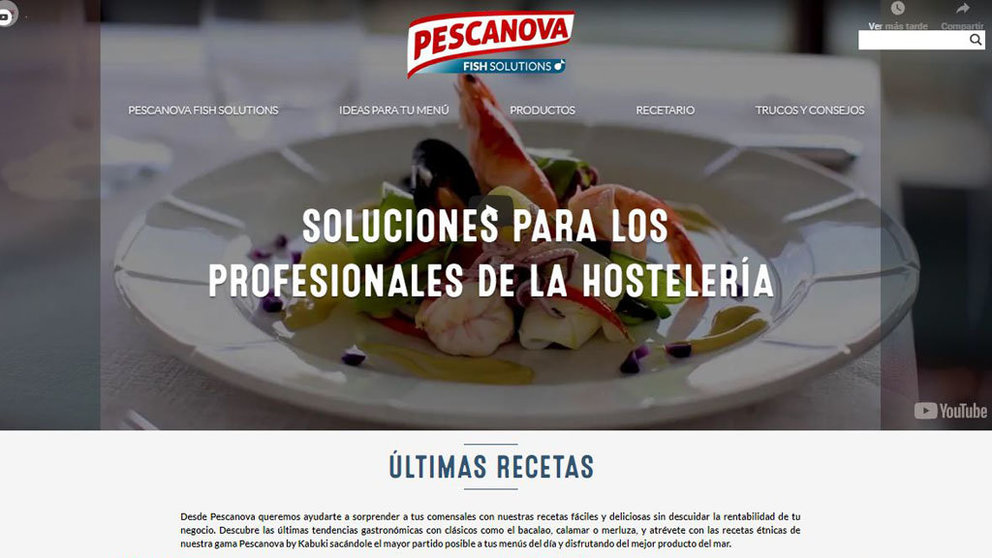 La página web Fish Solutions de Nueva Pescanova.