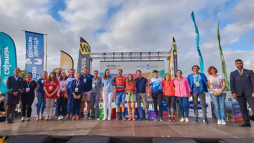 Podio de la Fred. Olsen Tenerife Bluetrail, ubicado en Puerto de la Cruz./TONY CUADRADO.