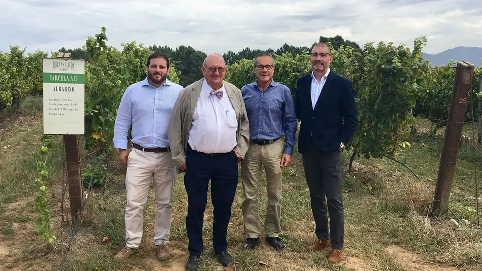 José María Fonseca Moretón, presidente del Grupo Terras Gauda; Antón Fonseca Fernández, vicepresidente;  Enrique Costas Rodríguez, director general y  Emilio Rodríguez Canas, director enológico de Bodegas Terras Gauda.